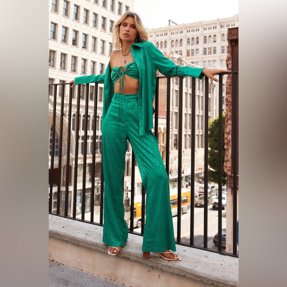 ST. BARTHS EMERALD JACQUARD PANTS (Only worn once)